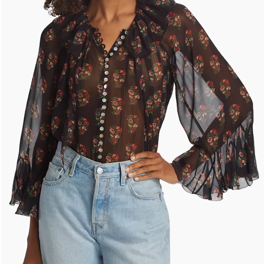 DOEN Kahira Silk Blouse NWOT